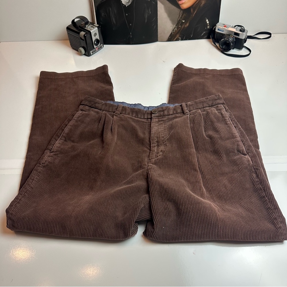 Joseph Abboud Men's Rich Brown Corduroy Trousers - Picture 1 of 9